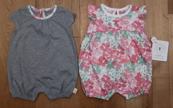 Burt's Bees Baby Girl 2 Piece Bubble Romper Set...