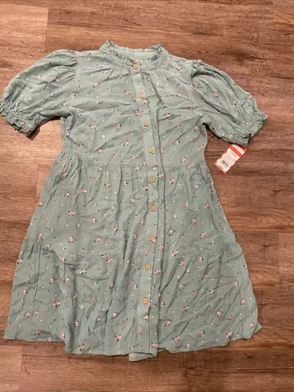 Girls Ocean Green Floral Dress
